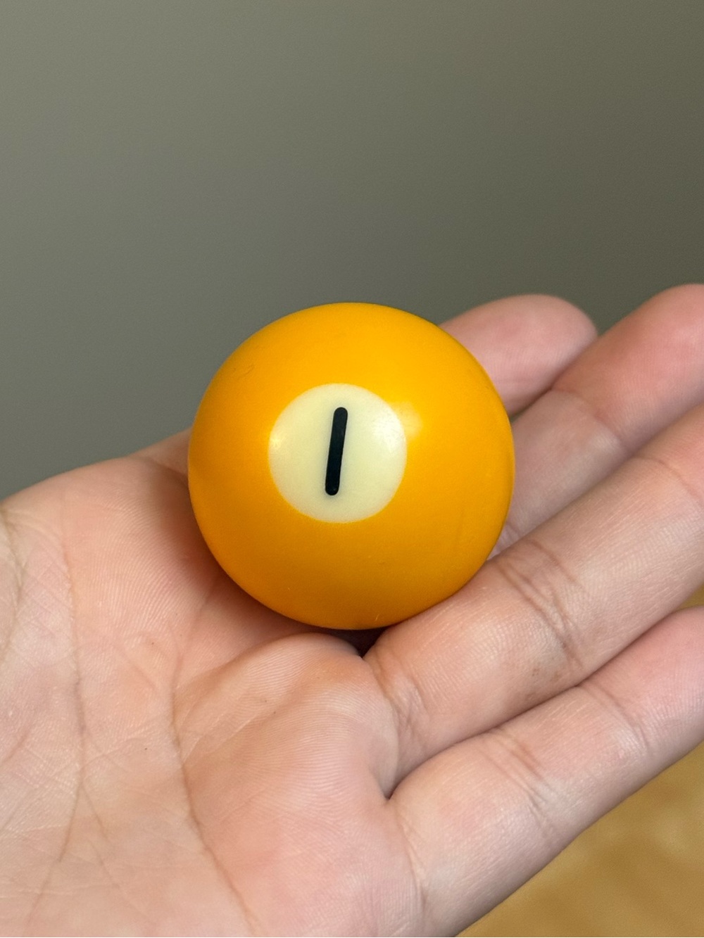 Yellow Number 1 Vintage Double Sided Pool Billiards Replacement Ball